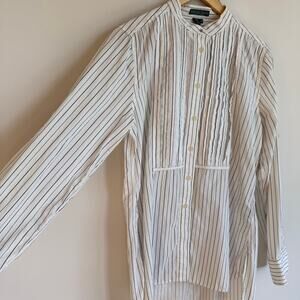 Lauren Jeans Co Ralph Lauren Y2K Vintage Pinstripe Collarless Button Up Size M